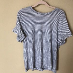 Striped tee with ruffle sleeves